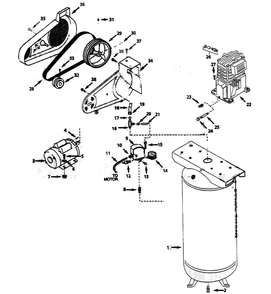 Tank Assembly Parts Diagram and Parts List for VT558802  Campbell Hausfeld Compressor